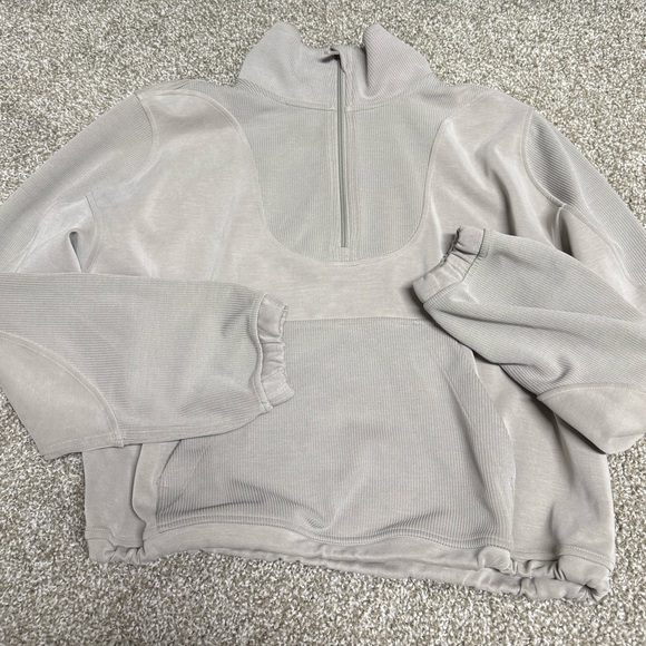 lululemon athletica Tops - Lululemon Taupe Quarter-Zip Pullover